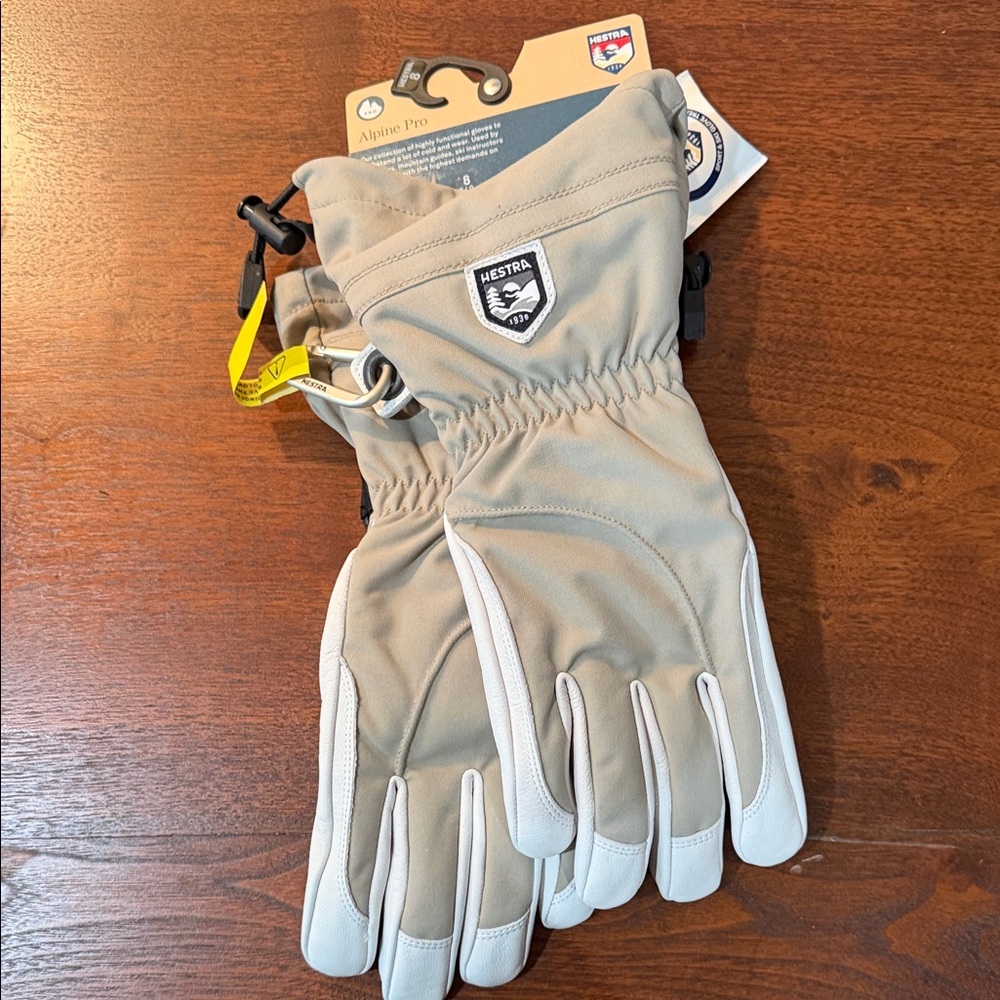 Hestra Heli Ski Female Gloves - Khaki and White